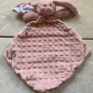 ELC Pink Bunny Rabbit made with love minky dots dimples soft toy comforter lovey